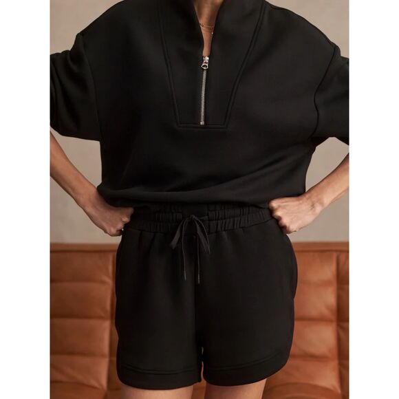 Varley Pants - Varley NWT Double Soft Ollie High Rise Shorts 3.5 Drawstring Waist Black Large